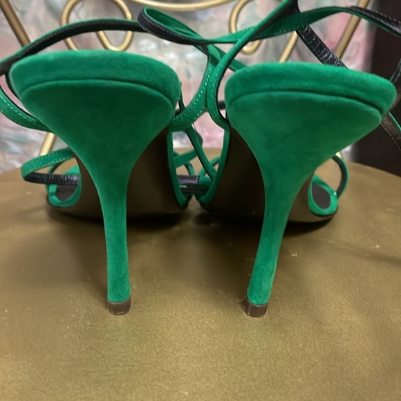 Edmundo Castillo Strappy Bright Green Heels • Size 7 • Designer Statement Shoes - Picture 2 of 4